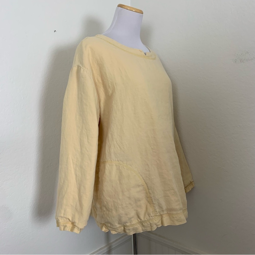 j jill Linen Long Sleeve Oversized Lined Shirt Women’s S Lagenlook Pockets Hanfu - Picture 8 of 17